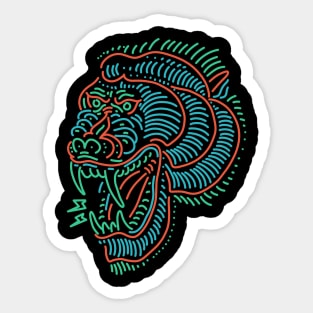 baboon neon tattoo Sticker